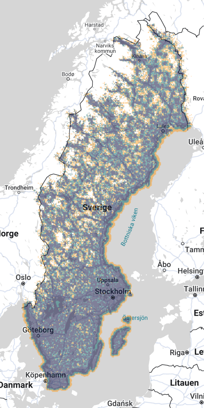 Telenor t&auml;ckningskarta