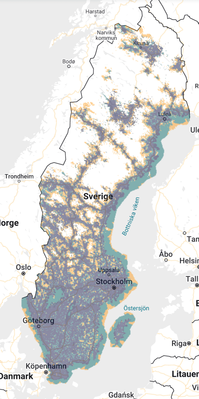 Tre t&auml;ckningskarta